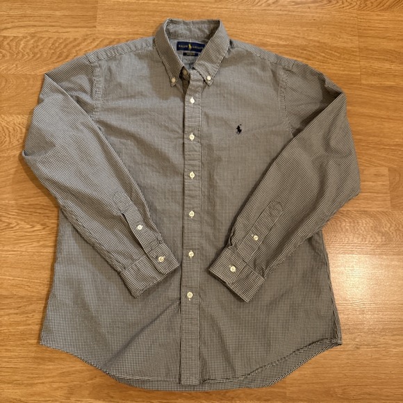 Ralph Lauren Other - RALPH LAUREN Shirt Men's Black Large Custom Fit Lightweight Gingham Check Preppy